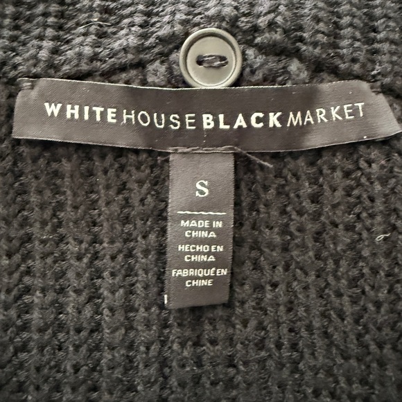 White House Black Market Black Faux Fur-Trim Sleeveless Knit Vest - Picture 6 of 13